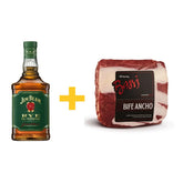 Kit Whiskey Americano JIM BEAM RYE Garrafa 700ml + Bife Ancho BASSI Resfriado