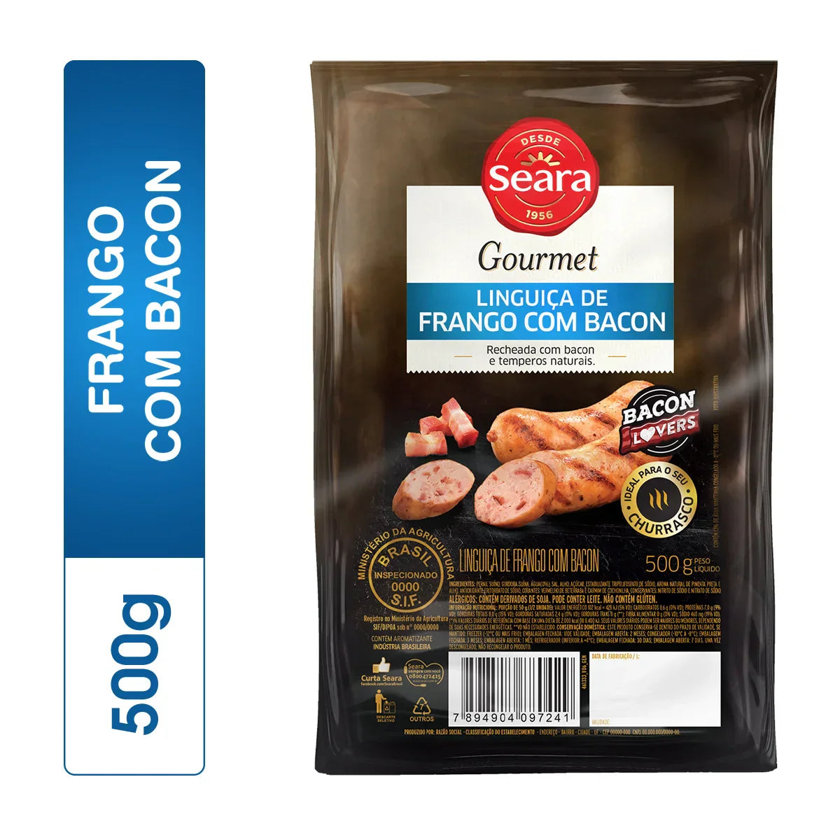 Linguiça de frango com bacon Seara Gourmet 500g